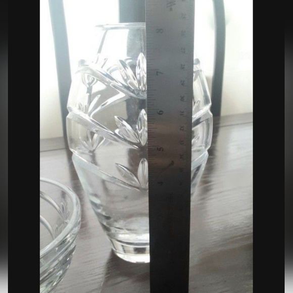 Kathy Ireland Crystal Set Glass Vase & Candy Bowl - Picture 3 of 10